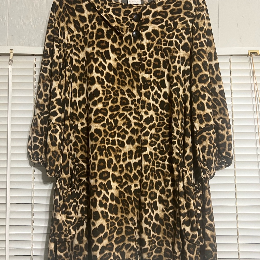 Leopard Print Button-Up Shirt